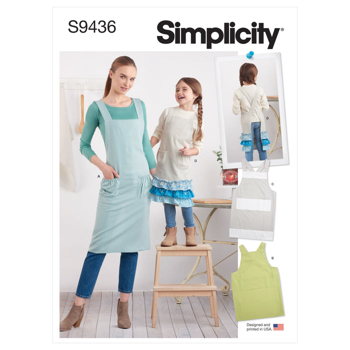 S9436 Adults' and Children's Aprons. Size: XS-L/XS-XL