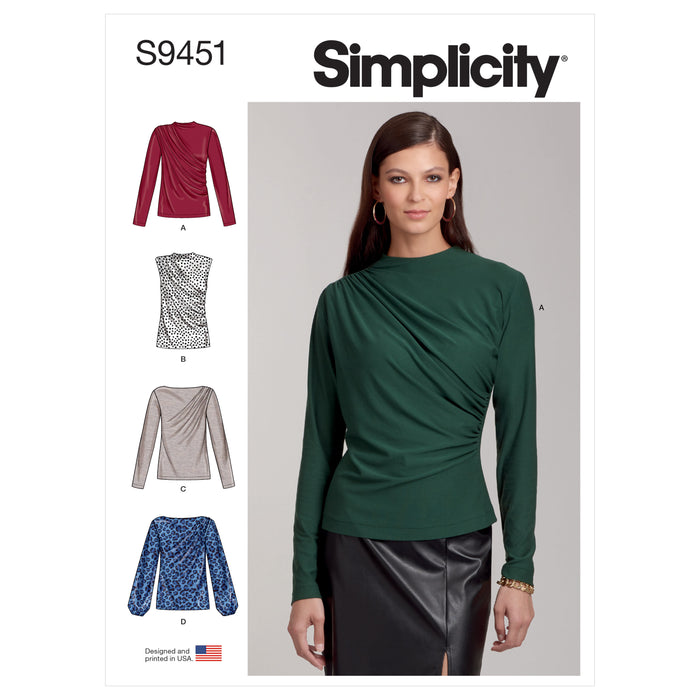 S9451 Misses' Knit Tops. Size: 32-48