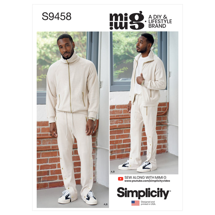 S9458 Men's Knit Jacket and Pants. Size: XS-XL (30-48)