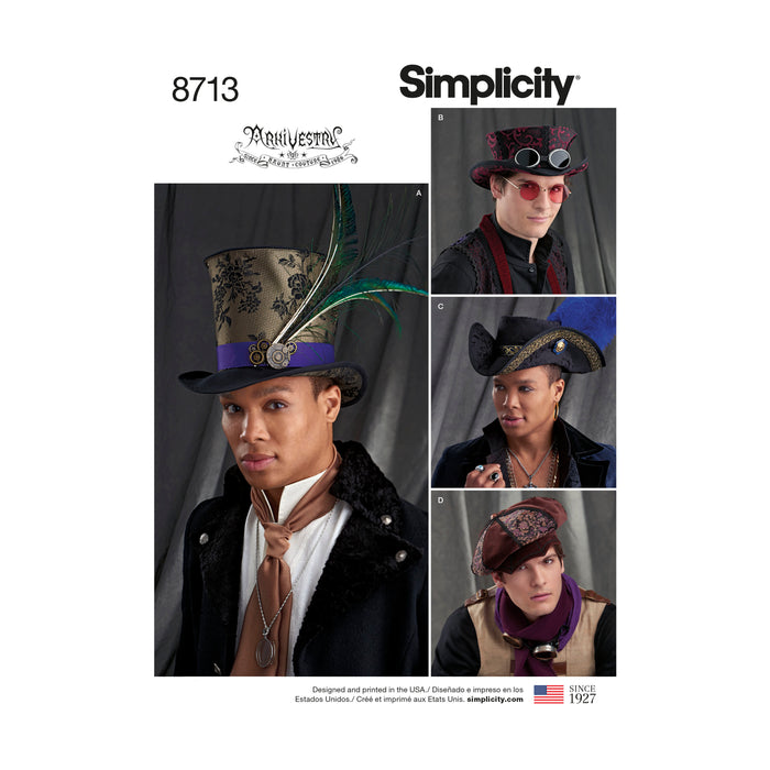 8713 Men's Hats in Three Sizes. Size: S-L