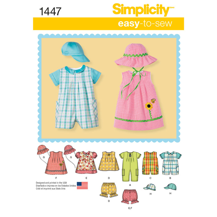 1447 Babies' Romper, Dress, Top, Panties & Hats. Size: XXS-L (0-18 m)