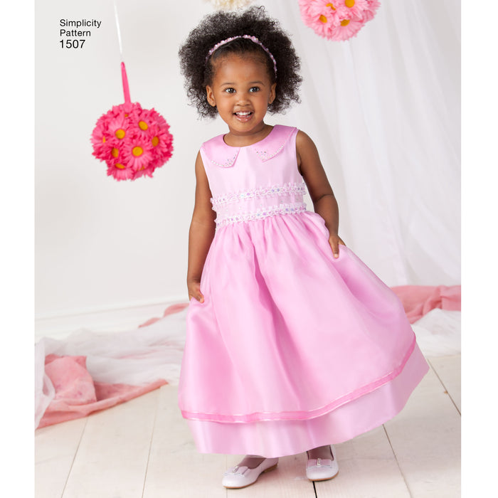1507 Toddlers' and Child's Special Occasion Dress. Size: 6 m-8 y