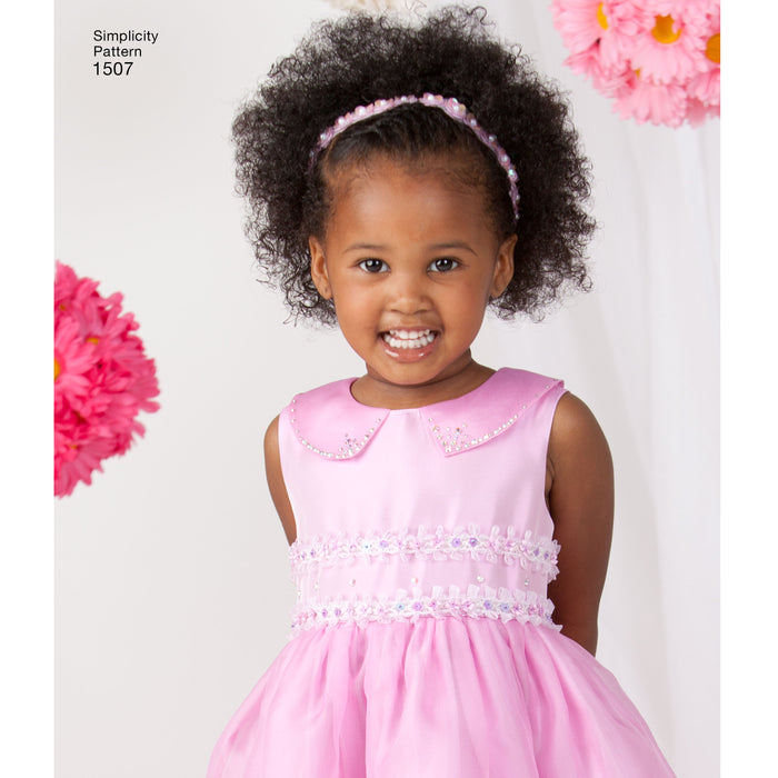 1507 Toddlers' and Child's Special Occasion Dress. Size: 6 m-8 y
