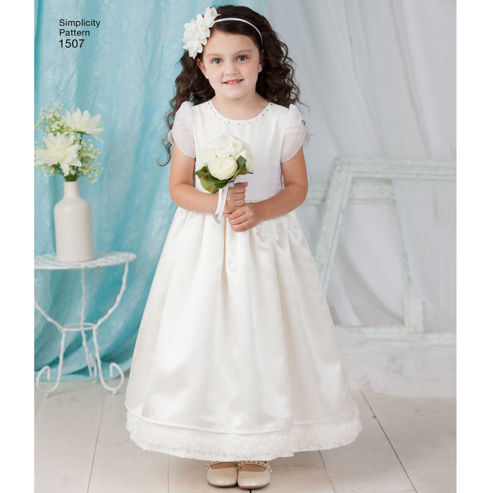 1507 Toddlers' and Child's Special Occasion Dress. Size: 6 m-8 y