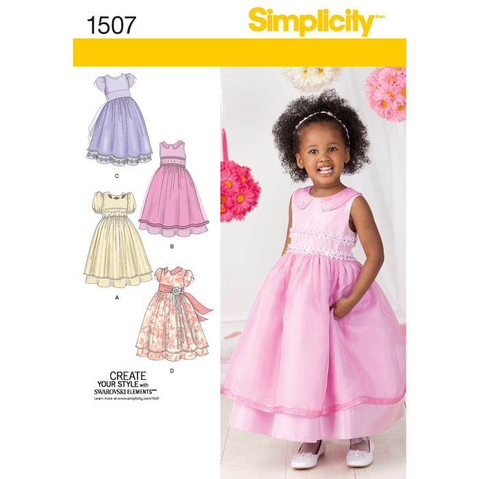 1507 Toddlers' and Child's Special Occasion Dress. Size: 6 m-8 y