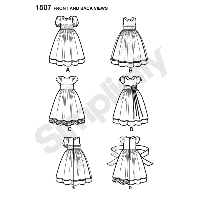 1507 Toddlers' and Child's Special Occasion Dress. Size: 6 m-8 y