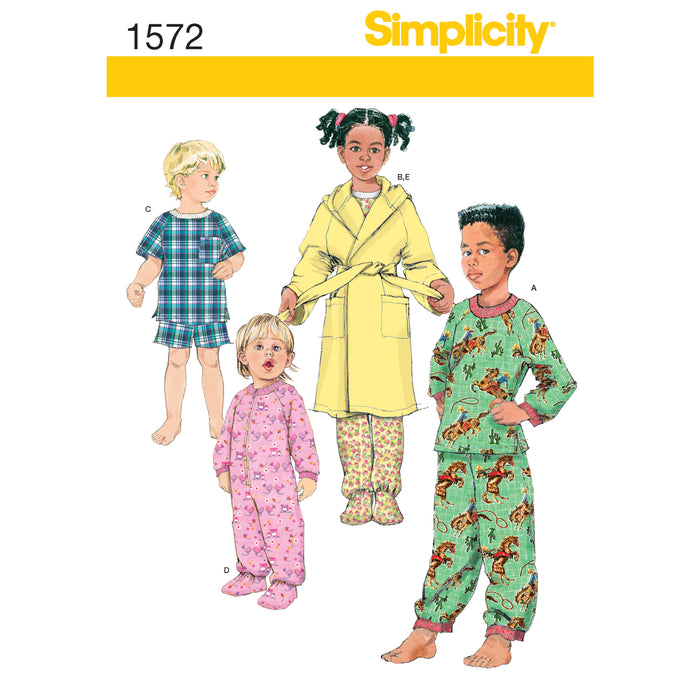 1572 Toddlers' and Child's Loungewear and Robe. Size: 6 m-6 y