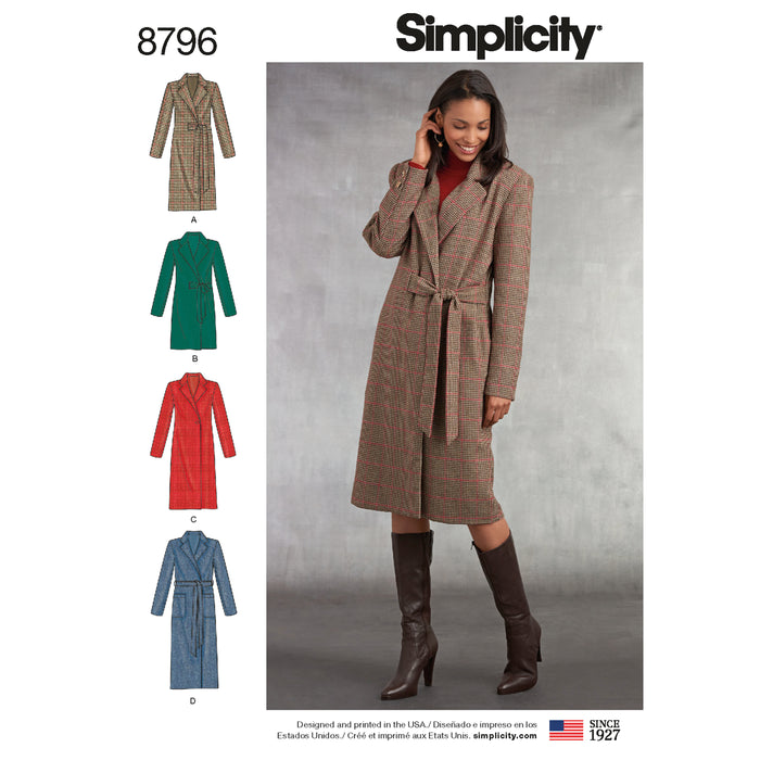 8796 Misses'/ Miss Petite Lined Coats. Size: 32-50
