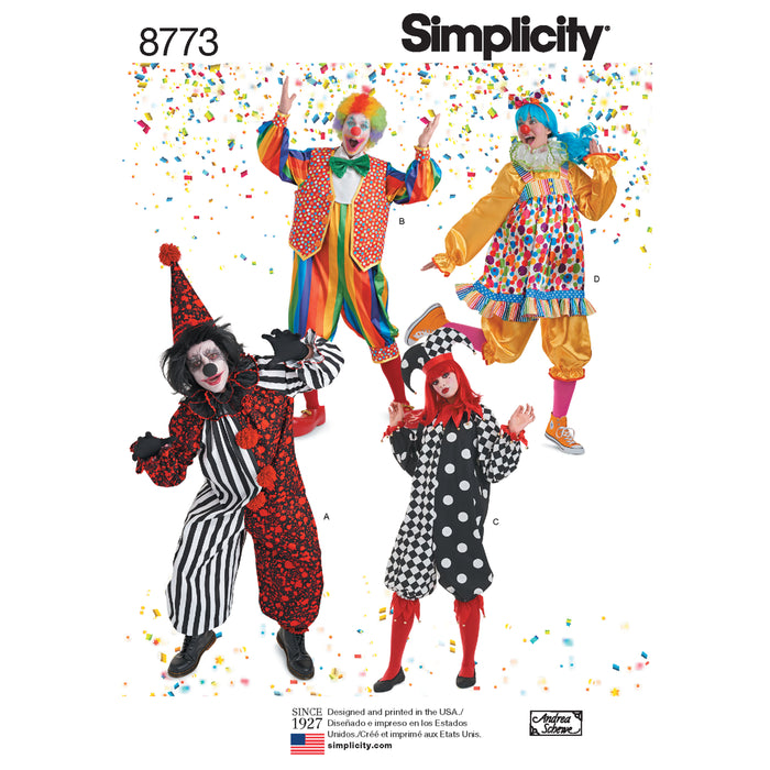 8773 Misses', Men's and Teens' Costumes. Size: XS-XL