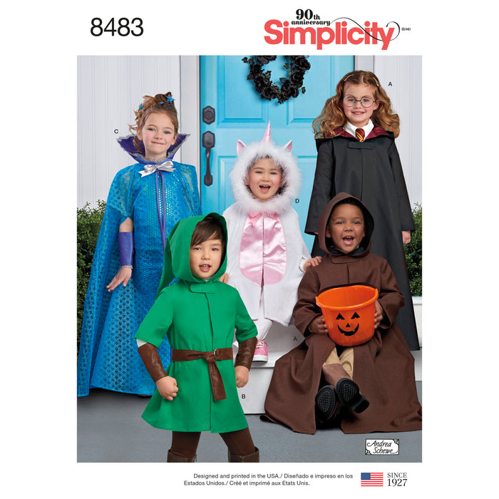 8483 Child's Cape Costumes. Size: S-L (3-8 y)