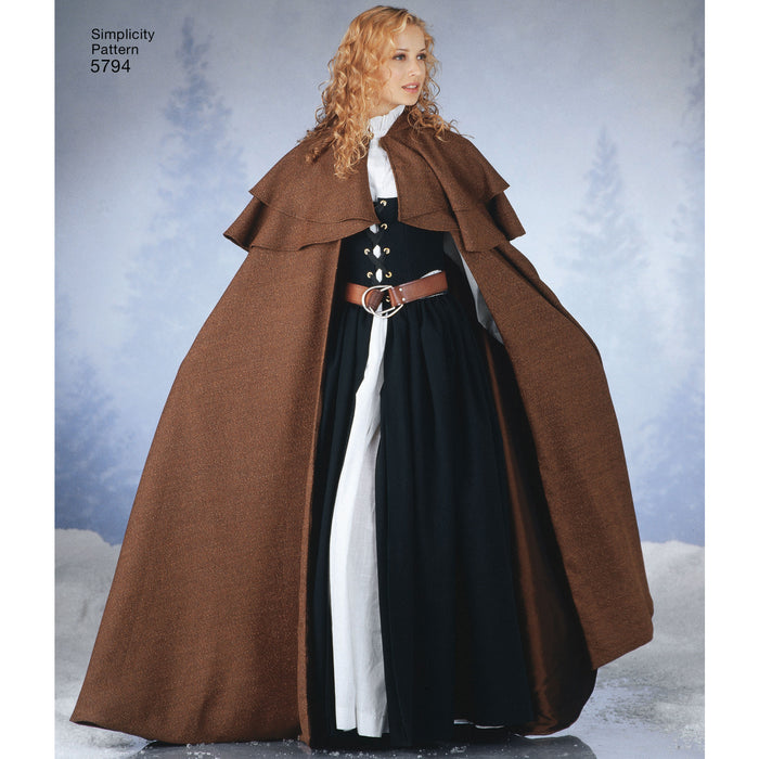 5794 Misses' Capes. Size: XS-L