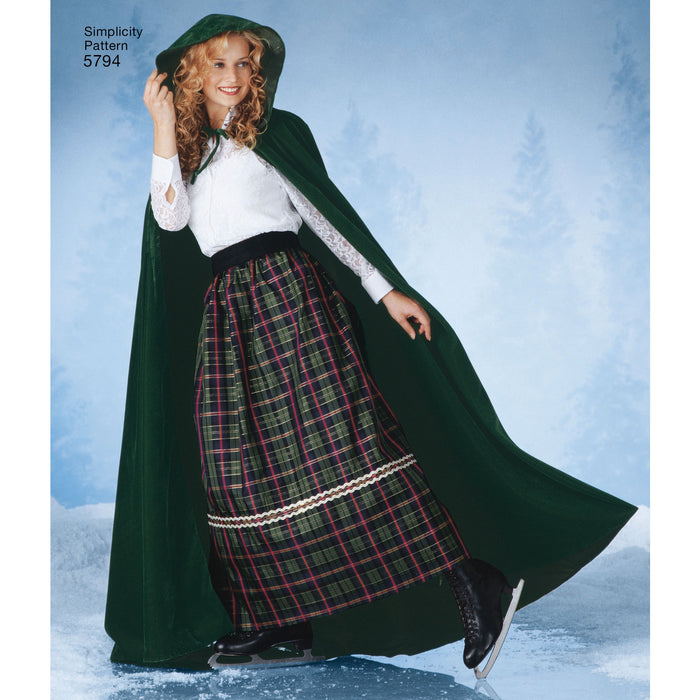 5794 Misses' Capes. Size: XS-L