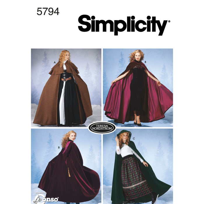 5794 Misses' Capes. Size: XS-L