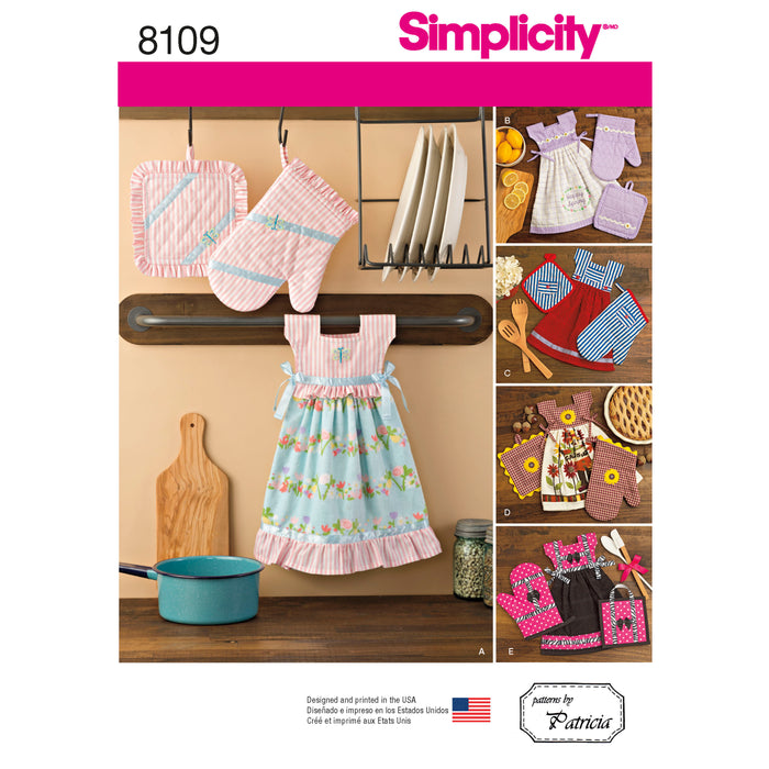 8109 Towel Dresses, Pot Holders and Oven Mitts. Size: One size