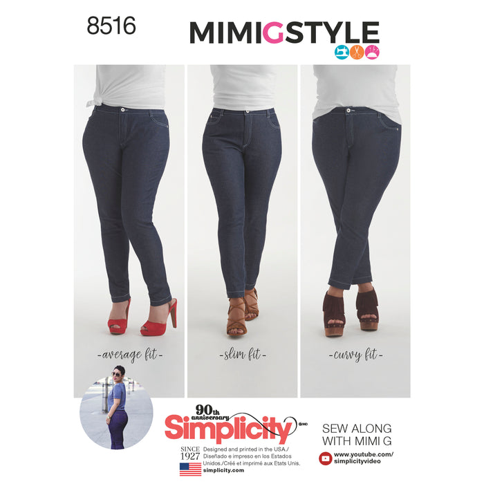 8516 Misses' Mimi G Skinny Jeans. Size: 32-48