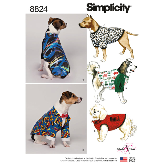 8824 Dog Coats in Three Sizes. Size: S-L