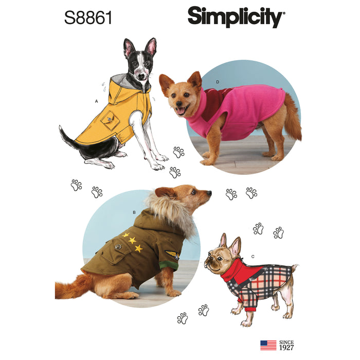 S8861 Dog Coats. Size: S-L
