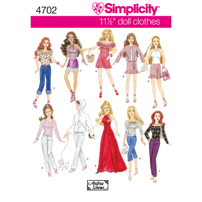 4702 for 11-1/2" Doll Clothes. Size: One Size
