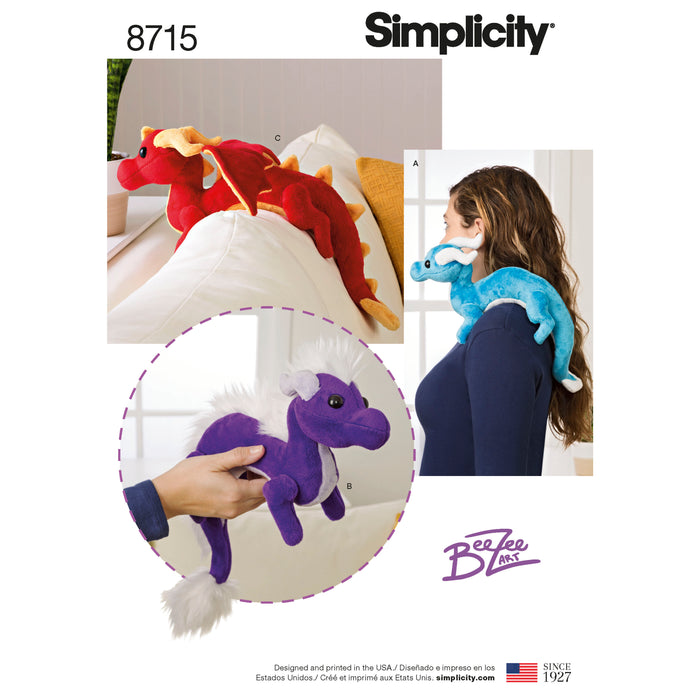 8715 Stuffed Dragons. Size: One Size