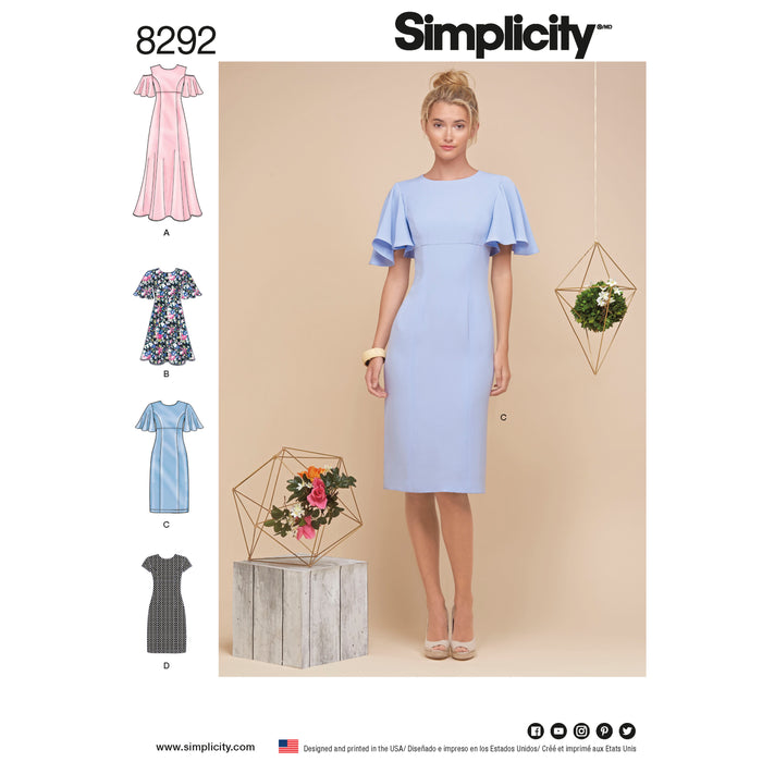 8292 Misses'/Miss Petite Dresses. Size: 32-48
