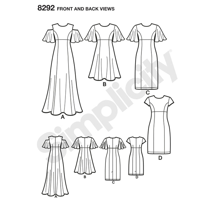 8292 Misses'/Miss Petite Dresses. Size: 32-48