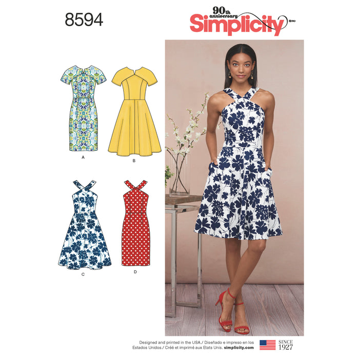 8594 Misses' and Petites' Dresses. Size: 32-48