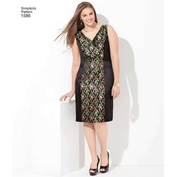 1586 Misses' and Plus Size Amazing Fit Dress. Size: 36-54
