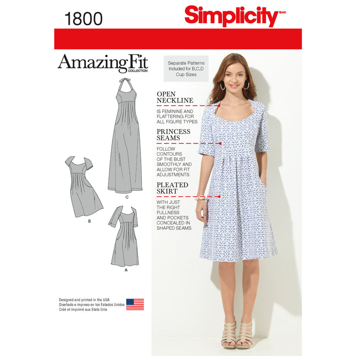 1800 Misses' & Plus Size Amazing Fit Dresses. Size: 36-54