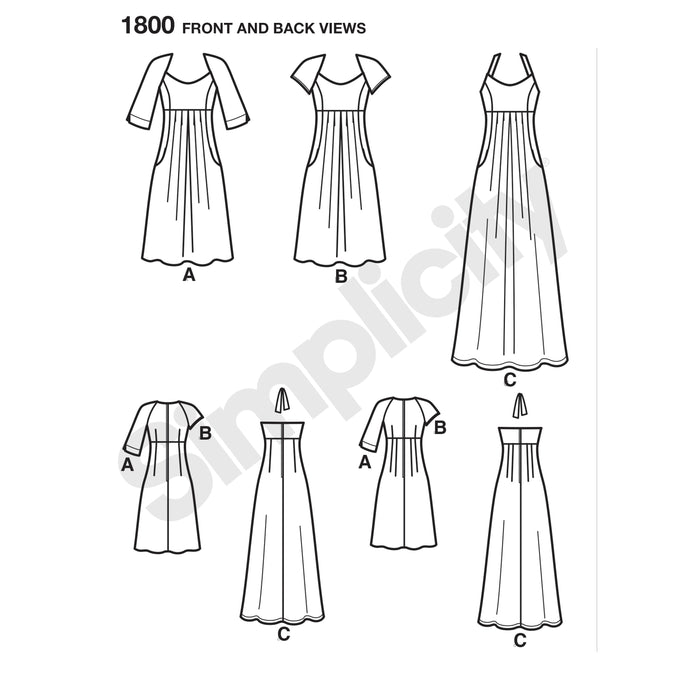1800 Misses' & Plus Size Amazing Fit Dresses. Size: 36-54