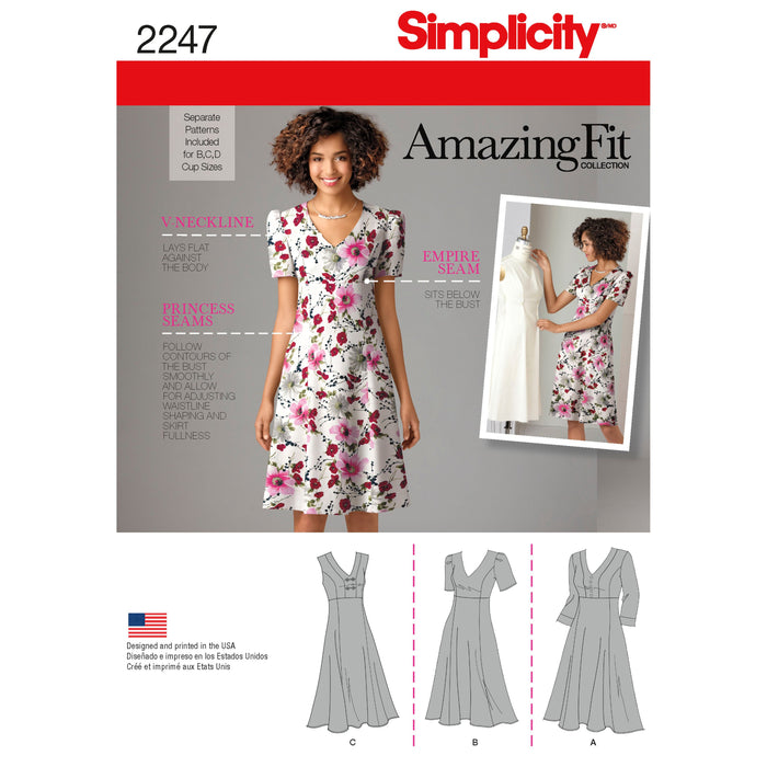 2247 Misses' & Plus Size Amazing Fit Dresses. Size: 36-54
