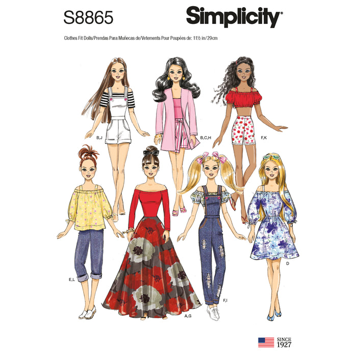 S8865 11 1/2" Fashion Doll Clothes. Size: One Size