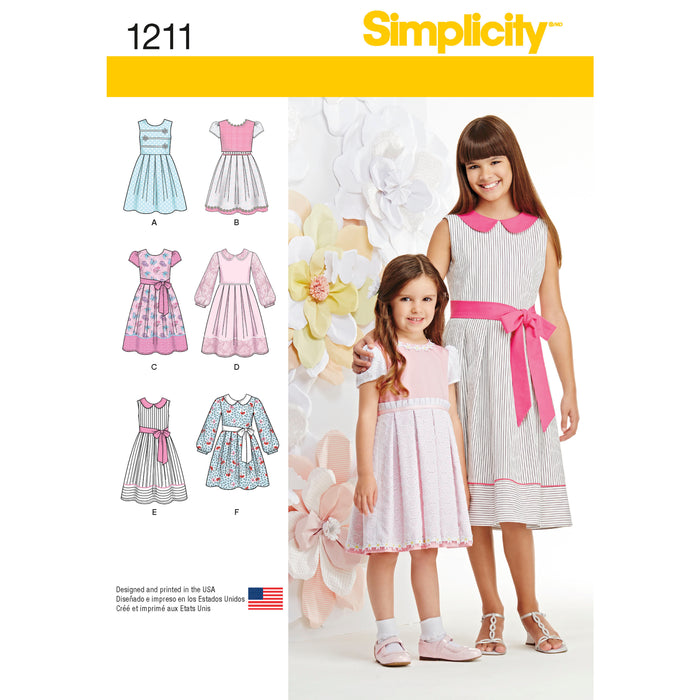 1211 Child's and Girls' Dress in Two Lengths. Size: 3-14 y