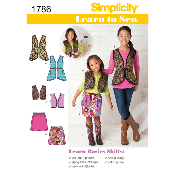1786 Learn to Sew Child's & Girls' Sportswear. Size: 3-14 y