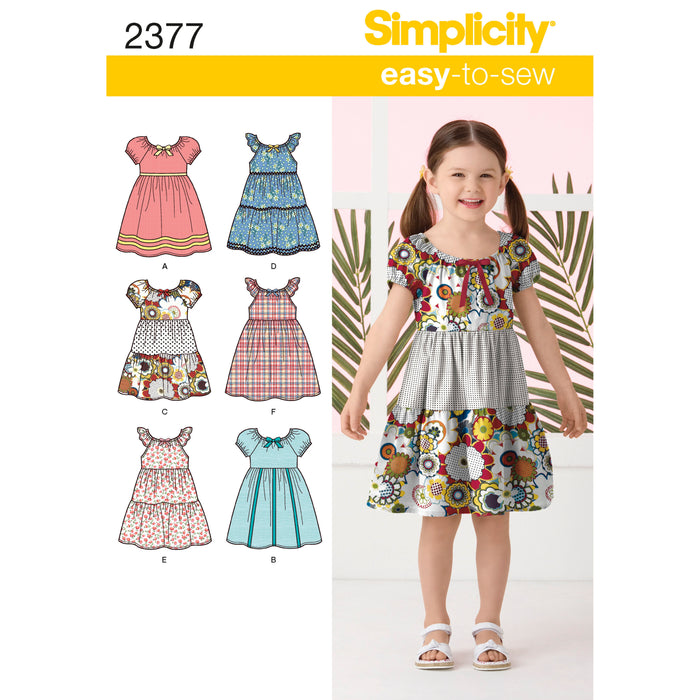 2377 Child's Dresses. Size: 3-8 y