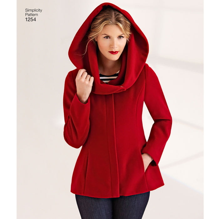 1254 Misses' Leanne Marshall Easy Lined Coat or Jacket. Size: 30-48