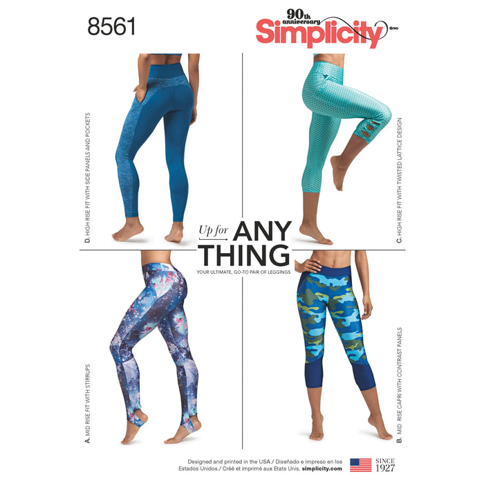 8561 Misses' and Women's Leggings. Size: XS-XXXXXL (32-66)