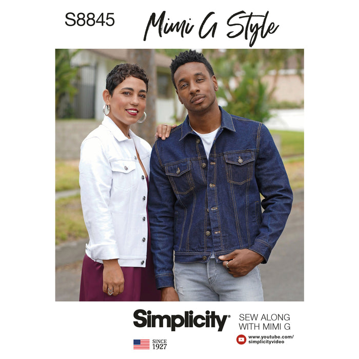S8845 Mimi G Misses', Men's and Teens' Jean Jacket. Size: XS-XL