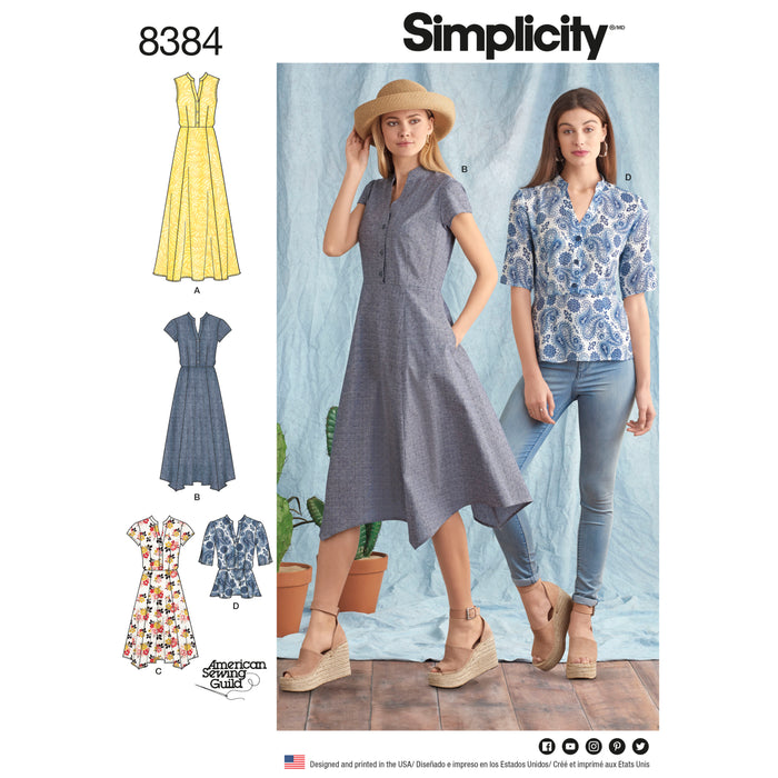 8384 Misses' Dress with Length Variations and Top. Size: 32-50
