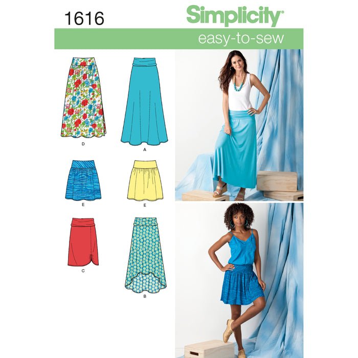 1616 Misses' Knit or Woven Skirts. Size: 34-48