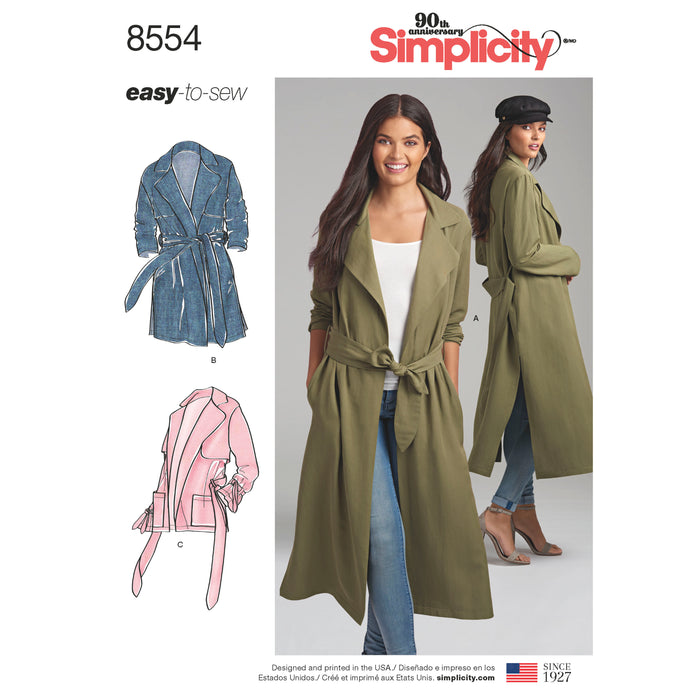 8554 Misses' and Miss Petite Coats and Jackets. Size: 32-48