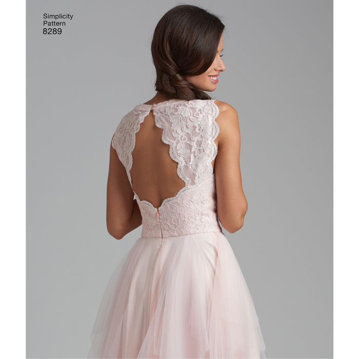 8289 Misses' Special Occasion Dresses. Size: 30-46