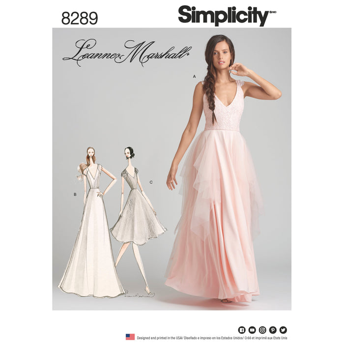 8289 Misses' Special Occasion Dresses. Size: 30-46