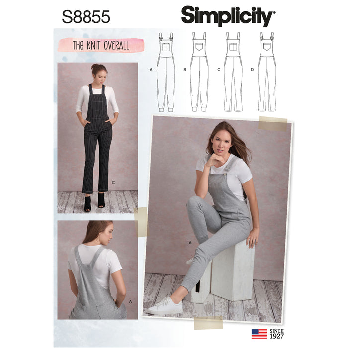 S8855 Misses' Knit Overalls. Size: 32-48