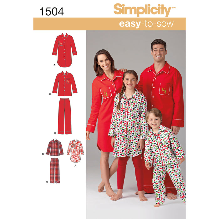 1504 Child's, Teens' and Adults' Loungewear. Size: Kid´s XS-L (4-16 y) / Adults XS-XL