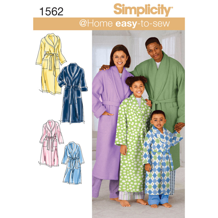 1562 Child's, Teens' and Adults' Robe and Belt. Size: XS-L / XS-XL