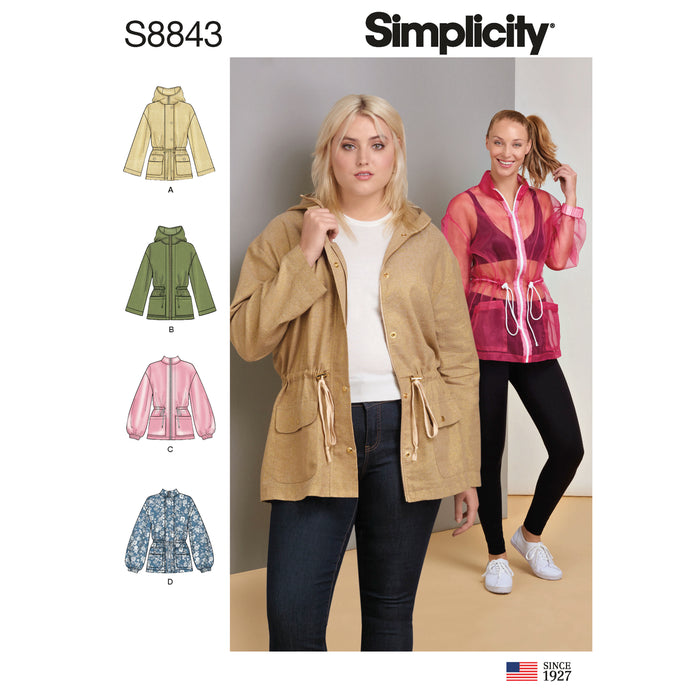 S8843 Misses' Anorak Jacket. Size: XXS-XXL (30-52)