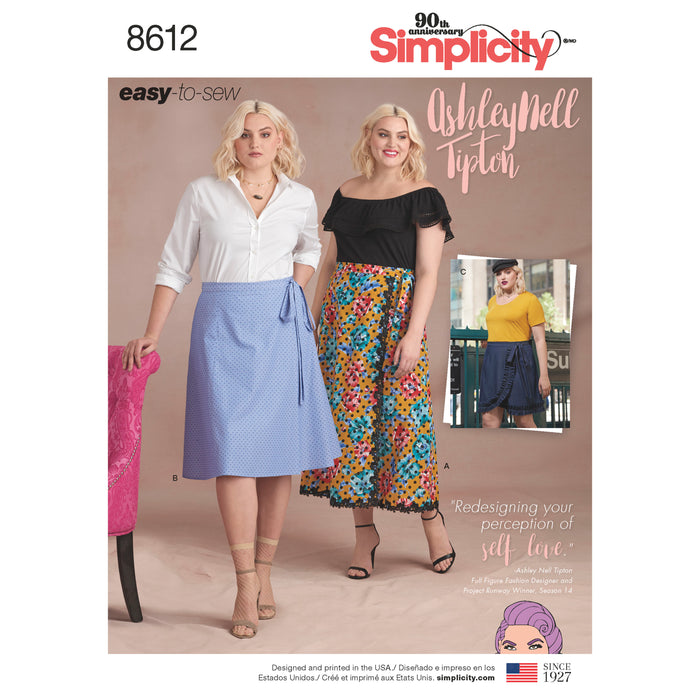 8612 Women's Easy Wrap Skirts by Ashley Nell Tipton. Size: 44-60
