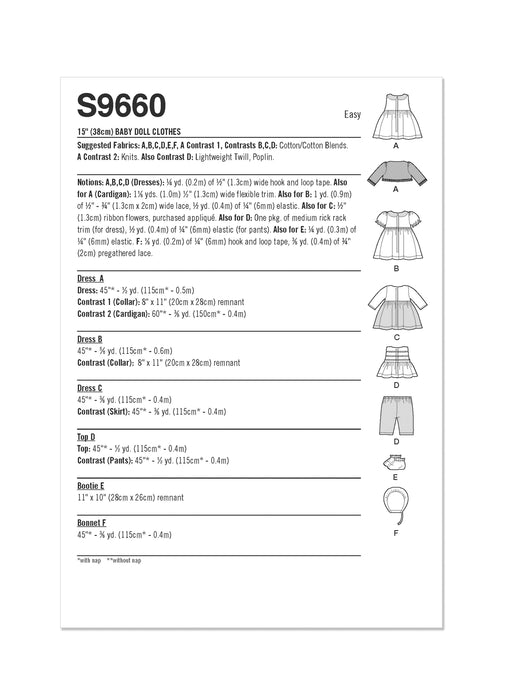 S9660 15" Baby Doll Clothes