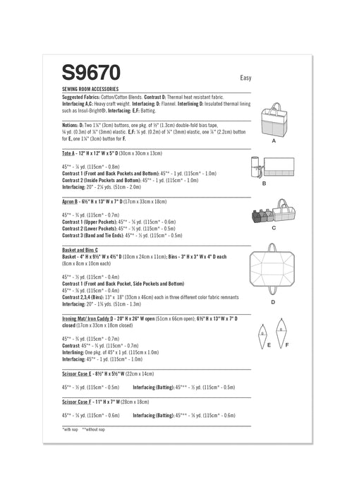 S9670 Sewing Room Accessories
