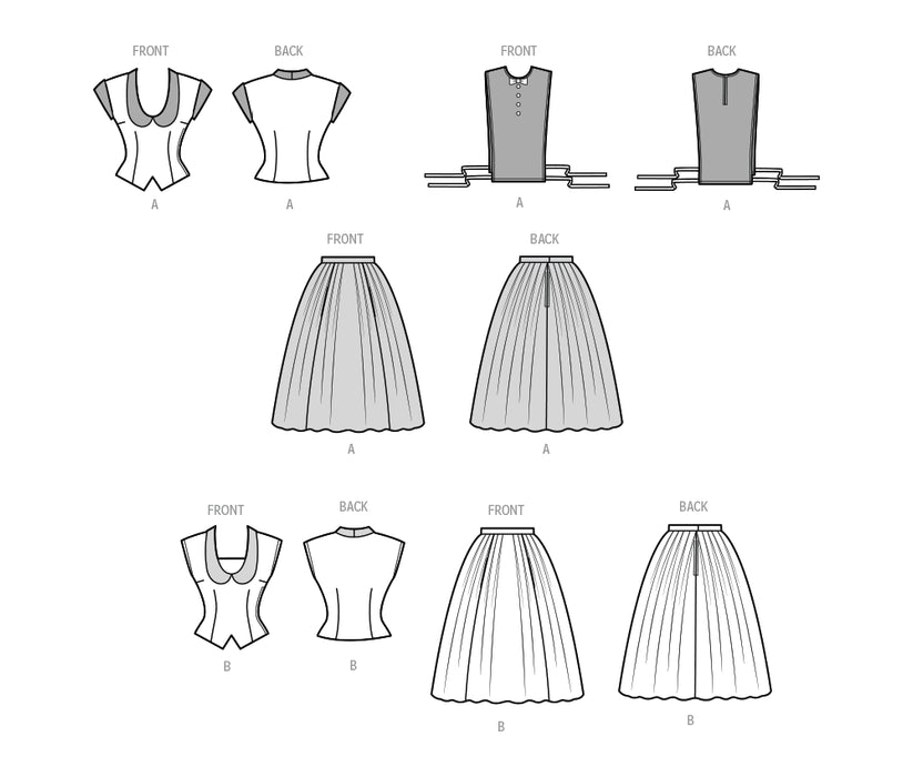 S9676 Misses' Vintage Two-Piece Dresses